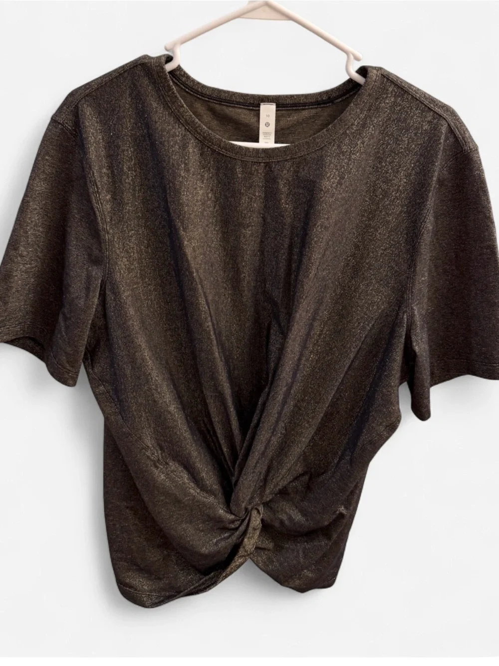 Lululemon Metallic Twist Front Top Size 10 NWOT